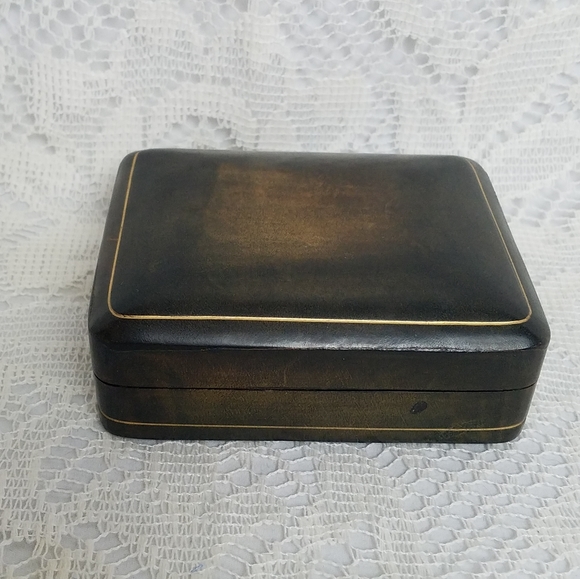 Leather School Gold Gilt Trinket Box